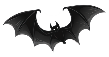 ai généré stylisé noir chauve souris silhouette avec propager ailes sur transparent Contexte - Stock png. png