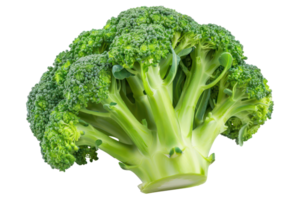 AI generated Fresh green broccoli bunch for healthy eating on transparent background - stock png. png