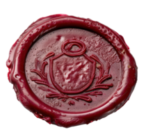 AI generated Vintage red wax seal for secure correspondence on transparent background - stock png. png