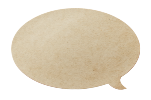 AI generated Aged parchment paper speech bubble on transparent background - stock png. png