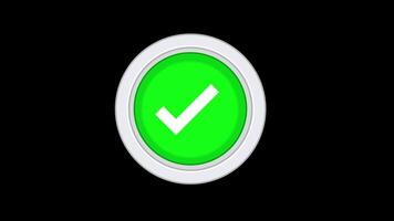 Tick mark push green button animation of the phone confirmed icon phone interface icon checkmarks animation video