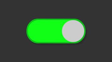 Wende aus Taste Animation, Visualisierung von die Einstellungen Schalter animiert visuell Schnittstelle Element, Grün Farbe Schalter in rot Farbe video