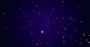 Abstract flying star particles on colorful background video