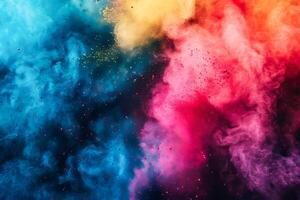 AI generated Vivid Burst of Powder Pigment Explosion Capturing a Celebration of Color photo