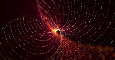 abstrakt roterande yta tillverkad av partiklar. avancerad färgad spiral. roterande snurra bakgrund. sömlös looped animation.. video