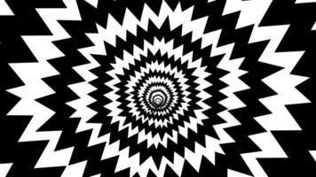 hypnotic tunnel with white and black stripes. Seamless loop. video