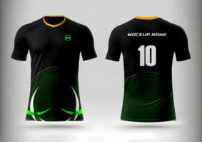 BLACK GREEN FOOTBALL JERSEY MOCKUP psd