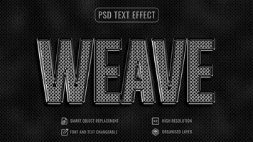 weven 3d tekst effect psd