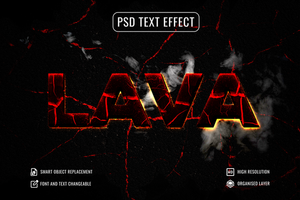 hot lava text effect psd template