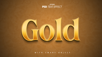 d'or brillant rétro ancien Titre 3d texte effet modèle conception psd