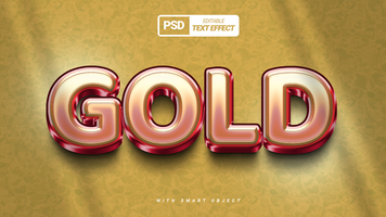 golden Fett gedruckt glänzend Luxus Reich Gradient Sanft Film Poster Titel Text bewirken Design psd