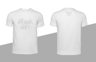 White blank T-shirt mockup front and back view with isolated on white background psd