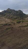 Vertical Video of High Mountain Rocks Landscape Aerial View