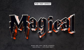 mágico 3d editable texto efectos psd