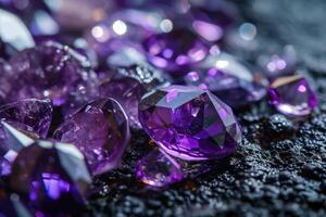 AI generated Collection of Natural Sapphire and Amethyst Gemstones photo