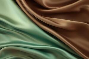 AI generated Gradient olive silk satin background with elegant abstract design. photo