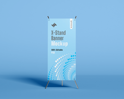 x Stand Banner Attrappe, Lehrmodell, Simulation psd