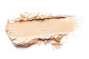 AI generated Smooth Beige Foundation Swatch Isolated on a White Background photo