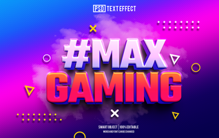max gaming text effect, font editable, typography, 3d text. psd