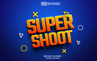 super shoot text effect, font editable, typography, 3d text. psd
