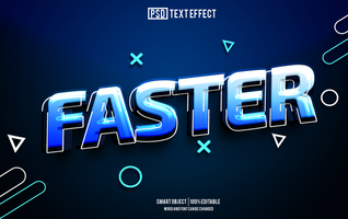 faster text effect, font editable, typography, 3d text. psd