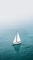 AI generated Sailing Boat On Vast Sea photo