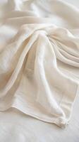 AI generated Elegant Draped White Fabric photo