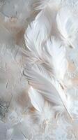 AI generated Soft White Feathers Texture photo