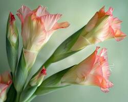 AI generated Pastel Gladiolus Flowers Vertical photo
