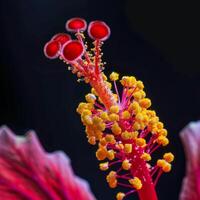 AI generated Hibiscus Stamen Macro Detail photo