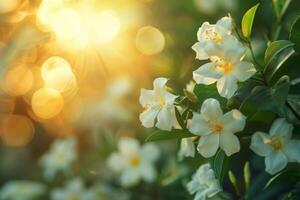 AI generated Golden Hour Jasmine Blooms photo
