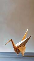 AI generated Origami Crane On Gray Surface photo