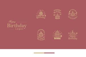 AI generated Happy Birthday Logo Bundle vector