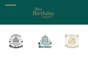 AI generated Happy Birthday Logo Bundle vector