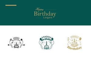 AI generated Happy Birthday Logo Bundle vector