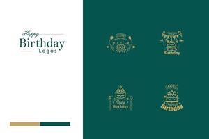 AI generated Happy Birthday Logo Bundle vector