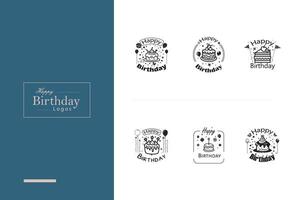 AI generated Happy Birthday Logo Bundle vector