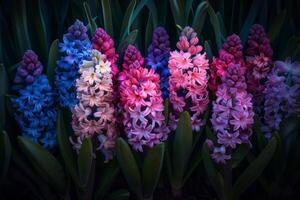 AI generated Hyacinth Rainbow in Bloom photo