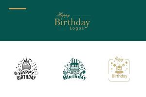 AI generated Happy Birthday Logo Bundle vector