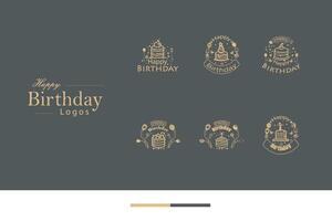 AI generated Happy Birthday Logo Bundle vector