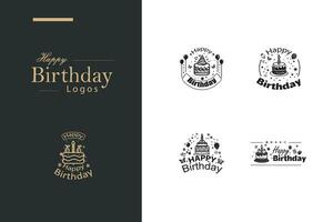 AI generated Happy Birthday Logo Bundle vector