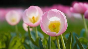 AI generated Capture Shallow depth of field macro of beautiful spring ranunculus photo