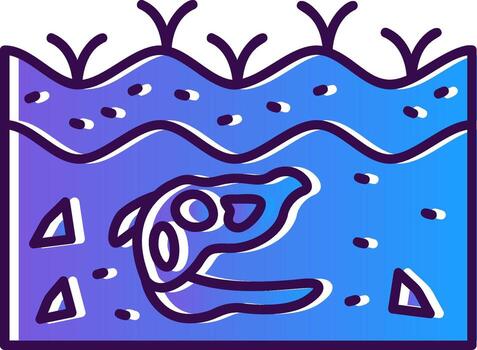 Fossil Gradient Filled Icon vector