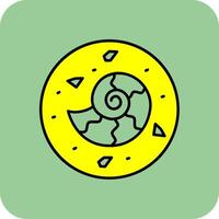 Fossil Filled Yellow Icon vector