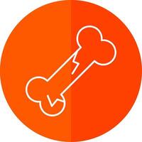 Bone Line Red Circle Icon vector