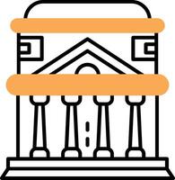 Pantheon Skined Filled Icon vector