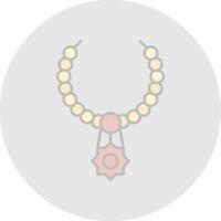 Necklace Line Filled Light Circle Icon vector