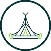 Tent Line Circle Icon vector