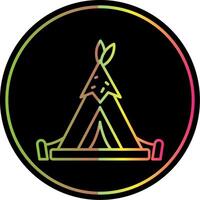 Tent Line Gradient Due Color Icon vector