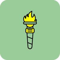 Torch Filled Yellow Icon vector